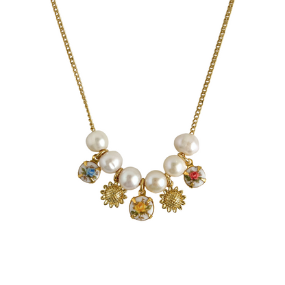 Floris Vintage Pearl Charm Necklace